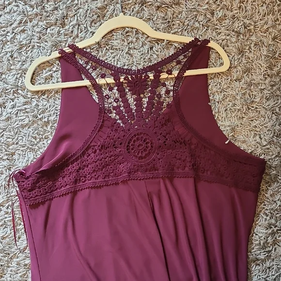 Gorgeous Lane Bryant Purple Sleeveless, Lace Back Maxi Dress, NWT - Picture 2 of 6